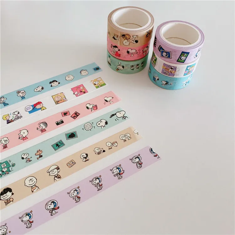 Imagem -03 - Kawaii Snoopy Adesivos Fita Washi Bonito Scrapbooking Diário Faça Você Mesmo Adesivo de Vedação Decorativo Etiqueta de Álbum 30 Pcs por Lote