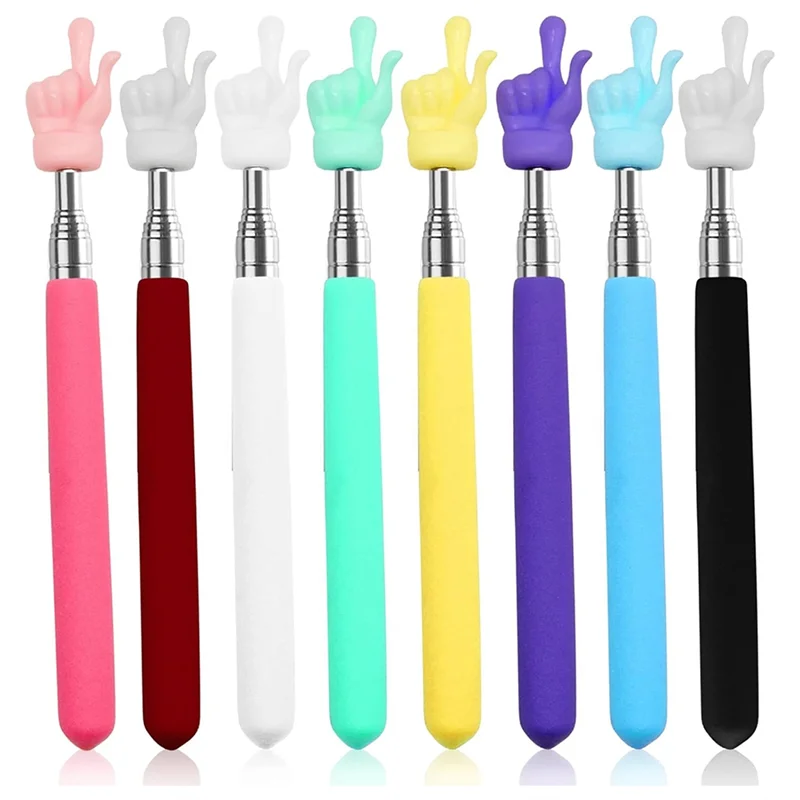 Ponteiro telescópico dos professores de aa84 8 pces, vara extensível do ponteiro da mão para configurações educacionais, mini ponteiro retrátil do sala de aula