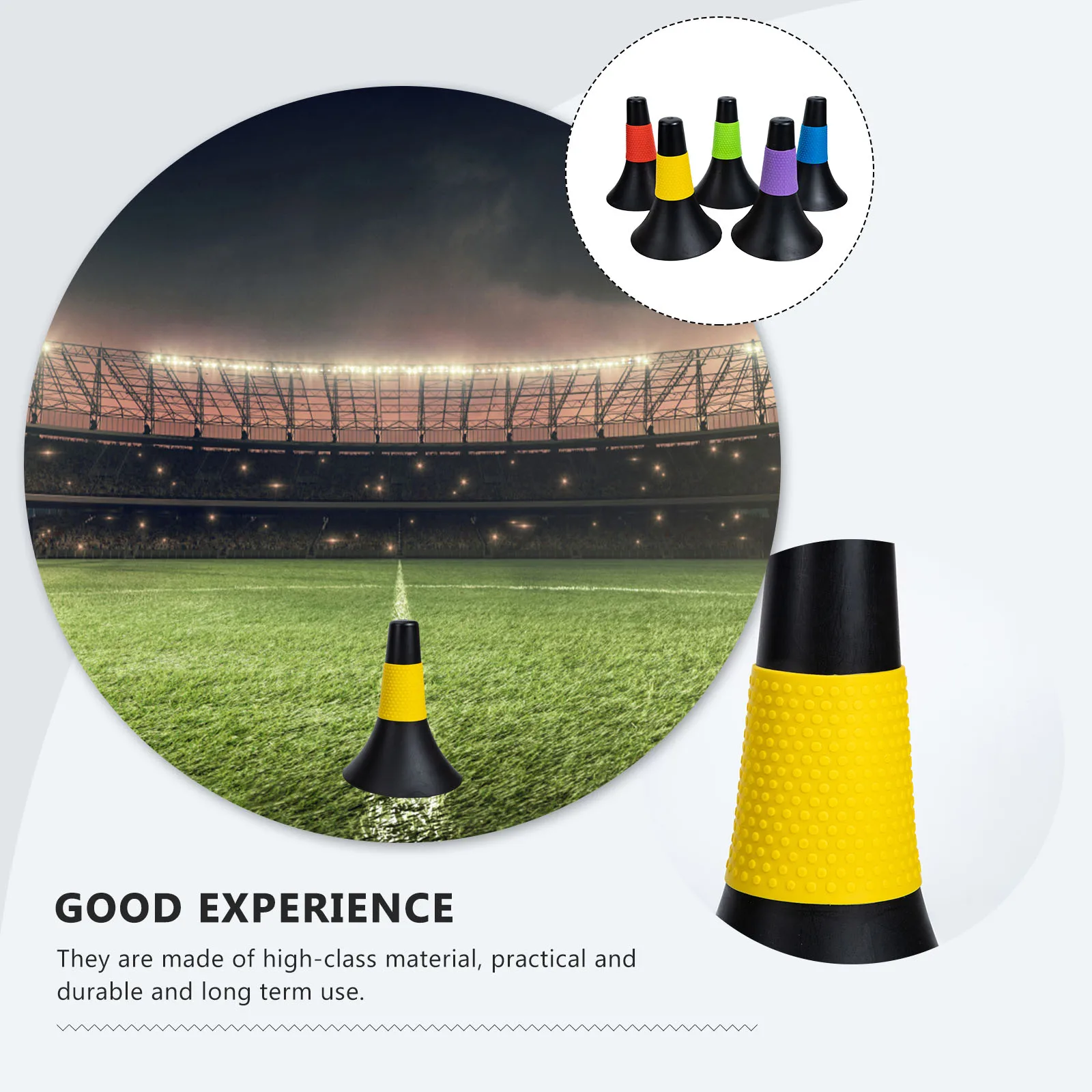 

5 шт. футбольные конусы для тренировки ловкости, футбольные препятствия, полевые маркеры, прочный высококачественный материал, яркий, устойчивый к выцветанию