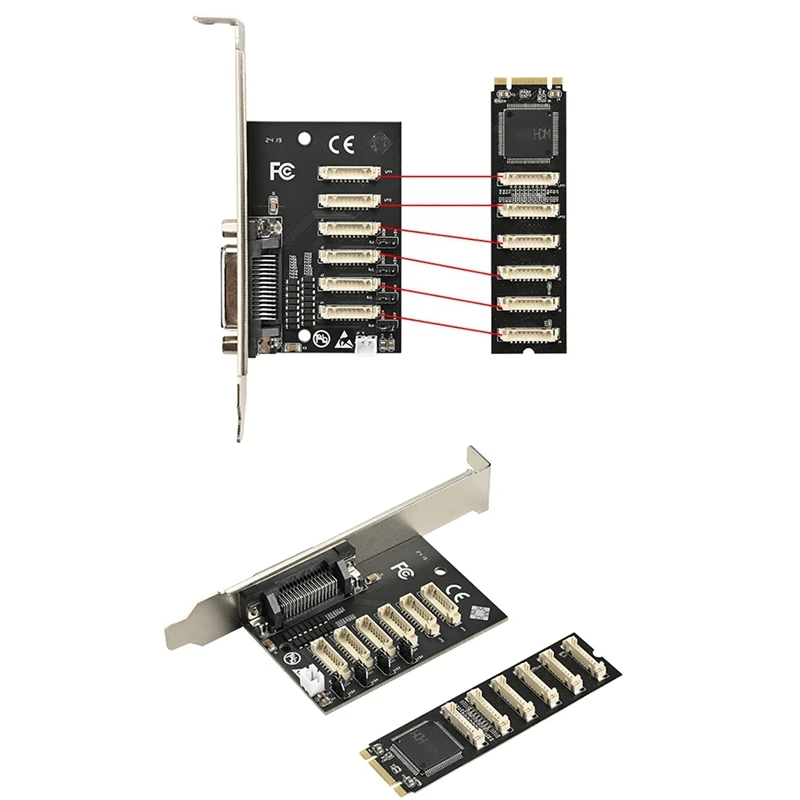 M.2 To 4 Serial Ports And 1 Parallel Port Card RS232 For Kylin Tongxin Multi Expansion Card B Key M Key NGFF WCH384