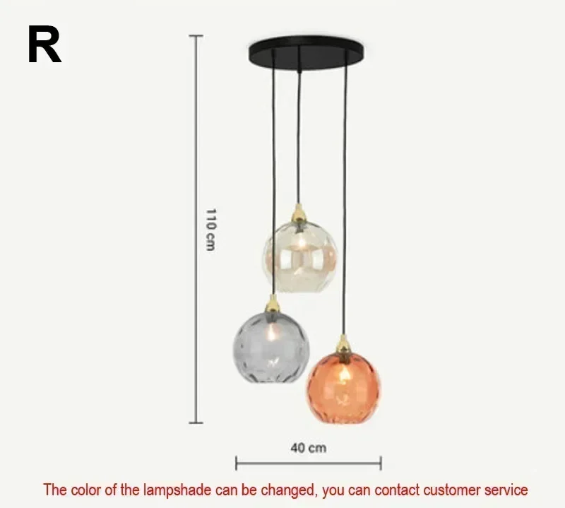 Moderne hanglamp met Scandinavisch gekleurd glas, kroonluchter voor woonkamer, eetkamer, slaapkamer, kamerdecoratie, huisdecoratie