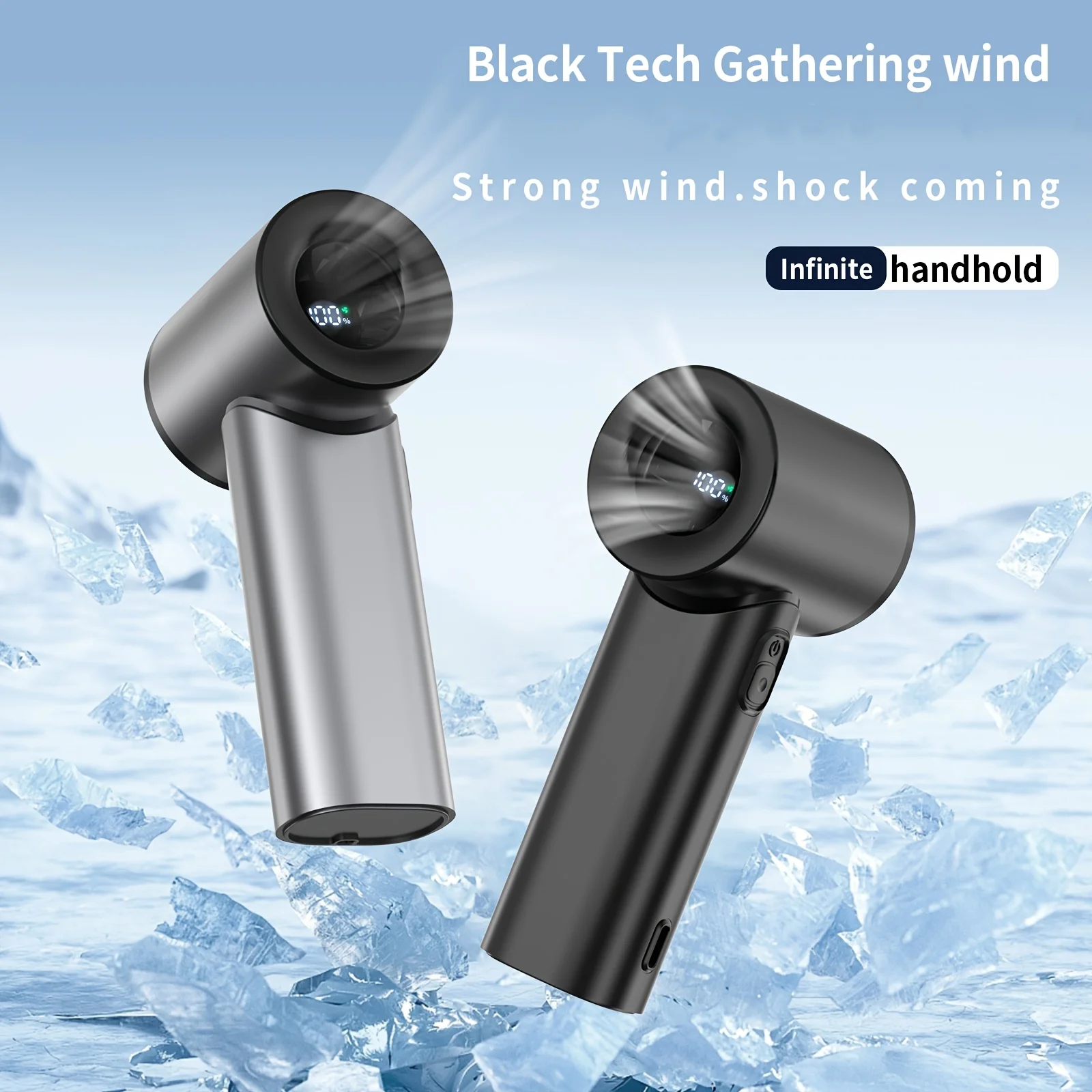 

The 100-Speed Handheld Fan | Rechargeable 3000mAh Battery, Modern Minimalist Cooling for On-the-Go Mini Portable Fan