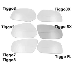 Rearview mirror lens left/ right side for Chery Tiggo /Tiggo 3/3X/Tiggo 5/5X / 7/ 8 white glass with heat Assembly accessories