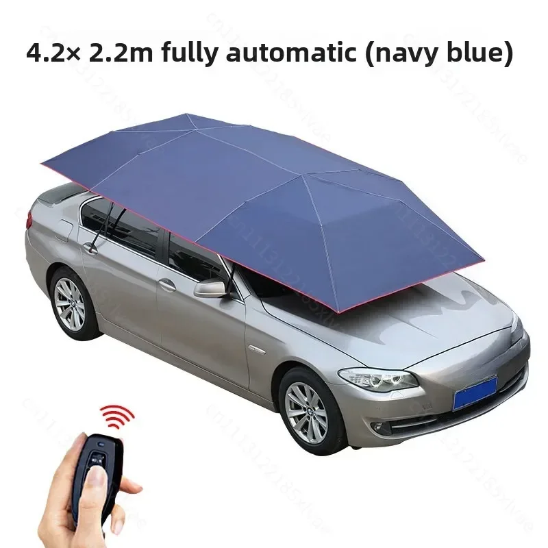 Automatic Folding Rooftop Car Umbrella with Remote Control, 4.2M 4.6M Anti-UV Waterproof Car Sun Shade Cover