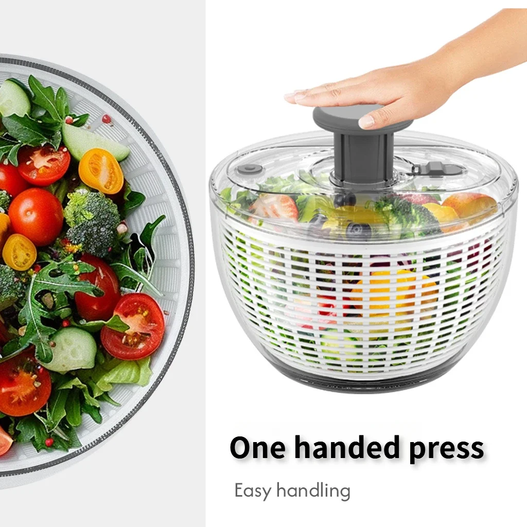

Новинка 2023 года, многофункциональный пресс-дегидратор для овощей, одноручная вращающаяся сушилка для сливной корзины, съемный дегидратор для салата