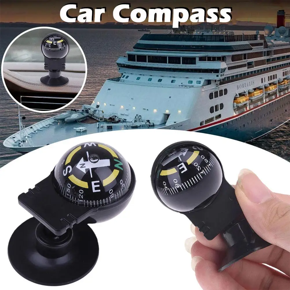 1 Pc Mini Car Compass Ball Universal Mini Car Compass Guide Dashboard Direction Installed Driving Car Camping Interior Compass