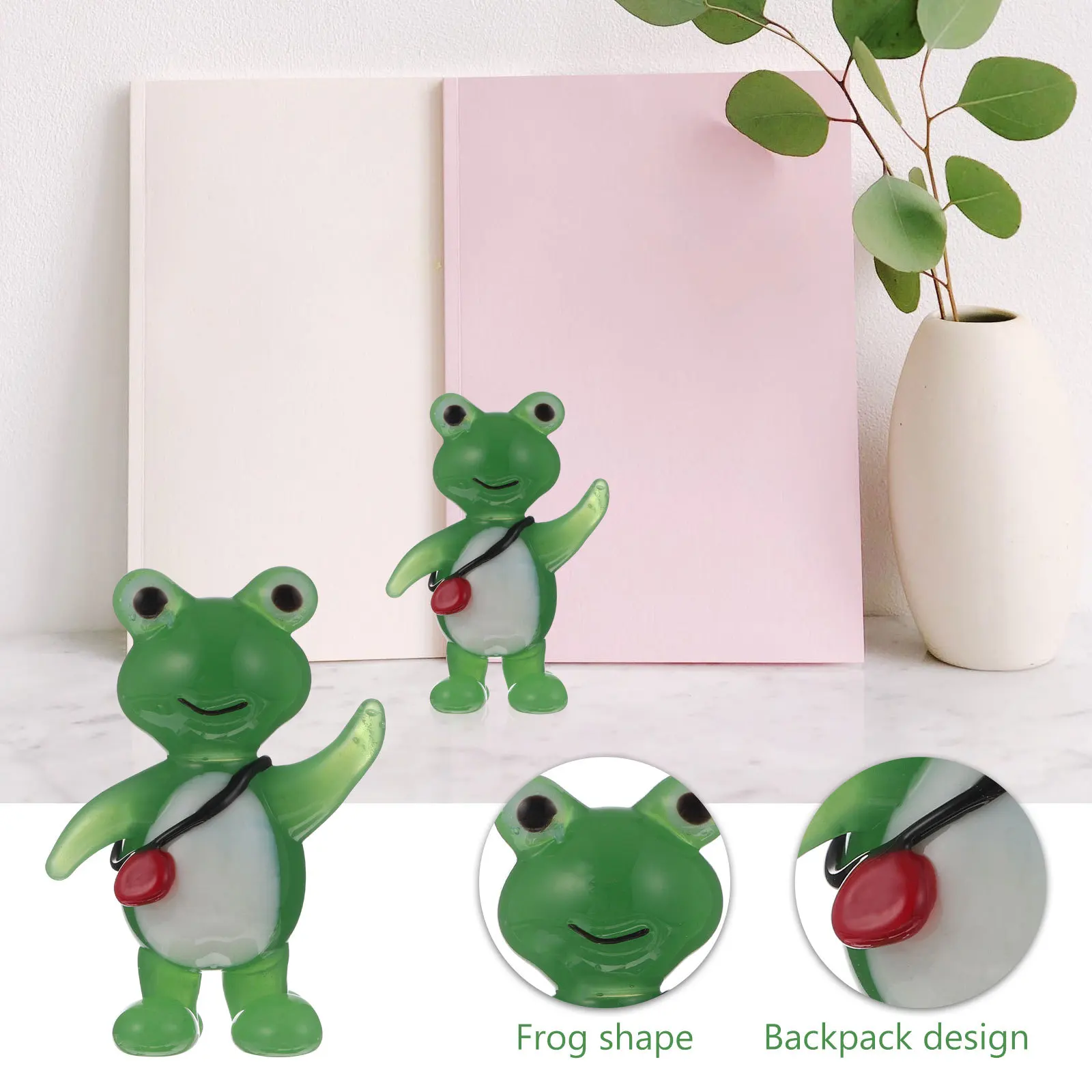 

Frogs Home Ornament Creative Glass Frogs Crafts Exquisite Design Good Ideal Photography Prop