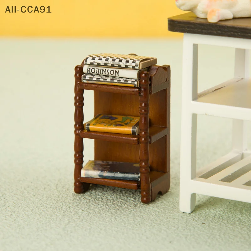 HMA76-1Pc 1:12 Dollhouse Miniature Furniture Bedside Stand Storage Rack Toy Bedroom Toy Doll House Decoration Accessories