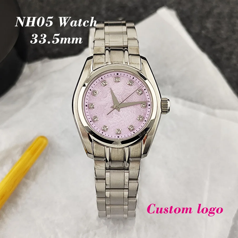 

NH05 Cherry Blossom Texture Dial 29.5mm Watch ladies' Stainless Steel Watch Customized Logo GS Modified Accessories NH05 Movemen