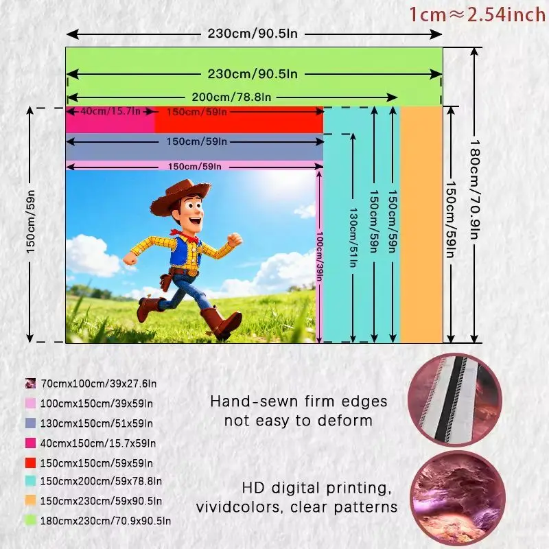 1PC Toy Story Woody Running Outdoor Scene Tapestry Polyester Wall Art Kids Room Living Room Bedroom Decor Movie Fan Gift