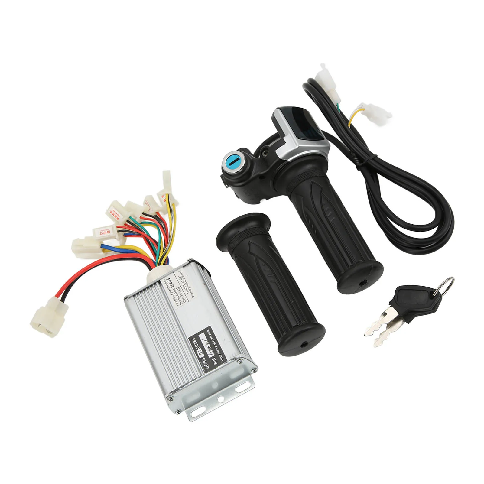 Controlador de velocidade escovado do motor 36v 1000w com display de bateria de travamento aperto de torção do acelerador para mini bicicleta punho do acelerador