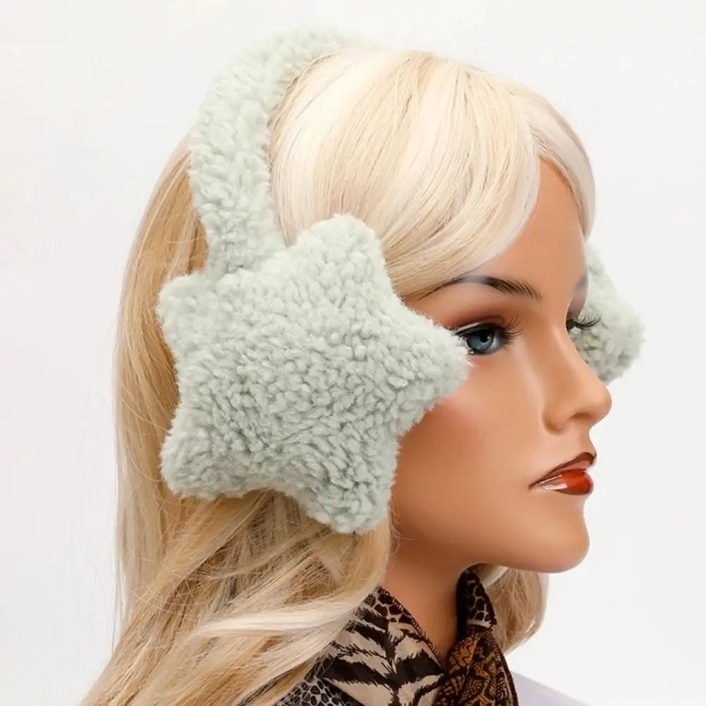 Neue warme Ohrenschützer, flauschige, weiche Ohrenklappe, einfarbig, Sterneform