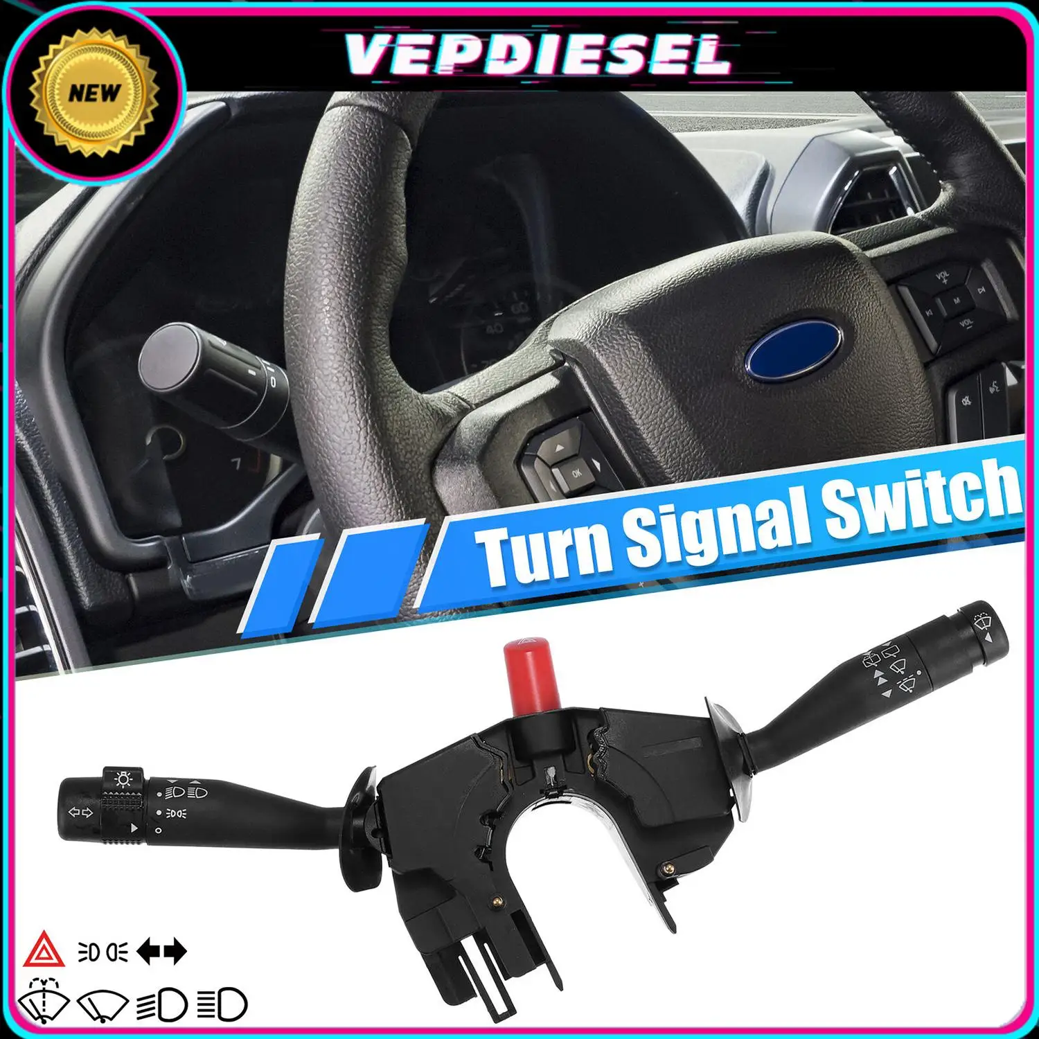 

Brand New Car Steering Column Stalk Switch Fits Ford Fiesta Ka Puma Hatchback 1995-2008 XS6T11K665CA XS6T-11K665-CA Parts