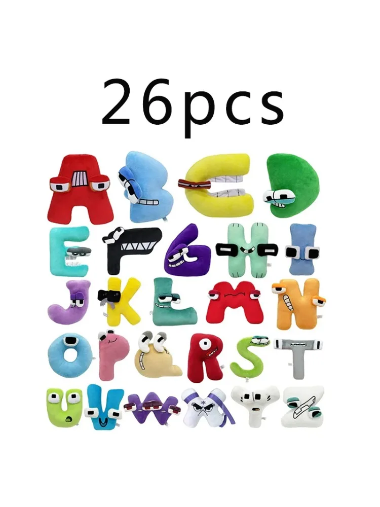Neue, angesagte Montessori-Plüschpuppe, Anime-Puppe, Kawaii, 26 englische Buchstaben, Stofftiere, Alphabet Lore Plüschtiere