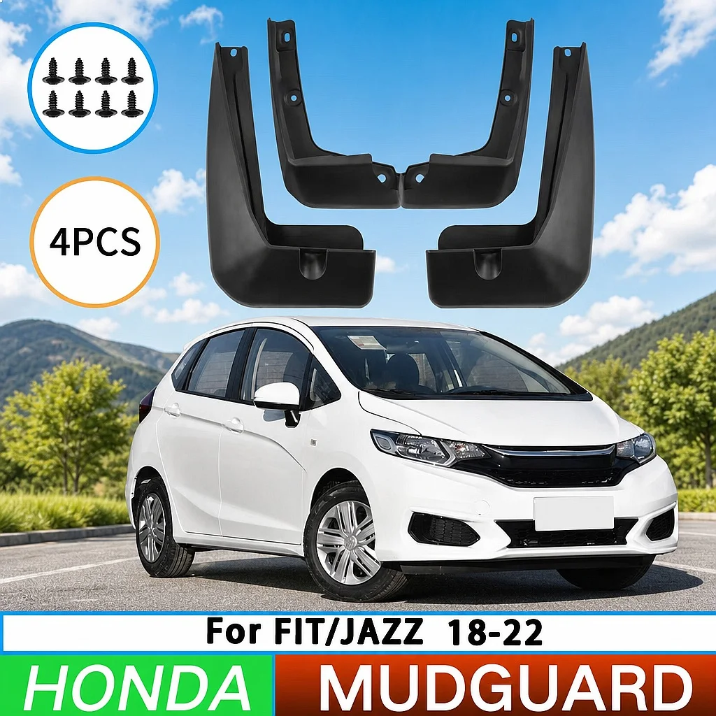 

For Honda Fit Jazz 2018-2020 Mudguards Splash Guards 4pcs Car Wheel Mud Flaps Accessories