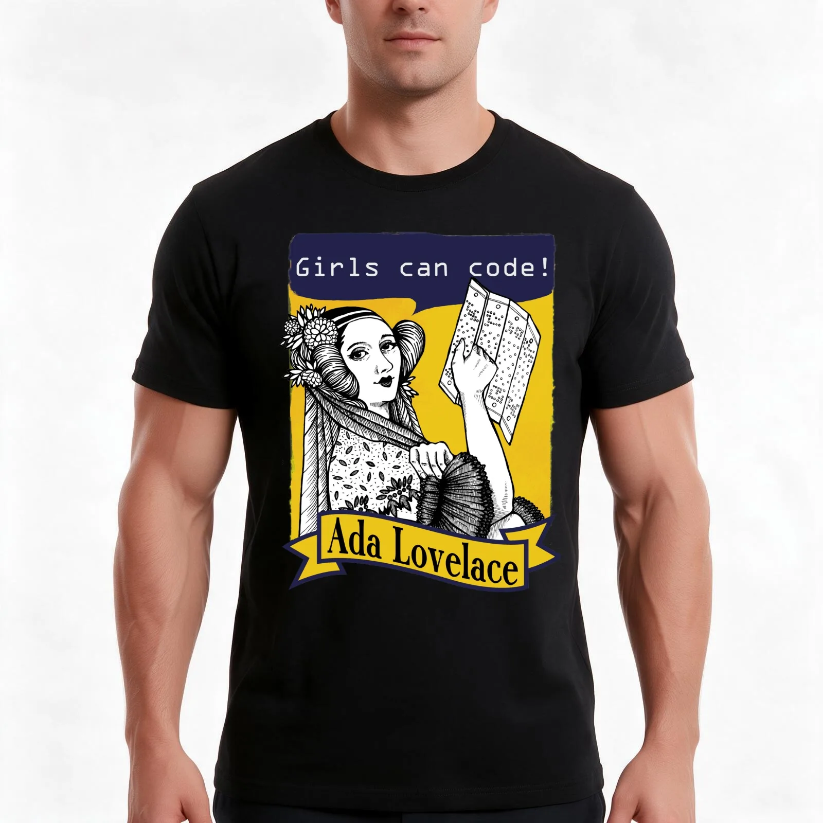Ada Lovelace ver 2.0 T-Shirt, Summer Casual Cotton Tee, Oversized Streetwear Tops, Vintage Graphic Print, Loose Fit Short Sleeve