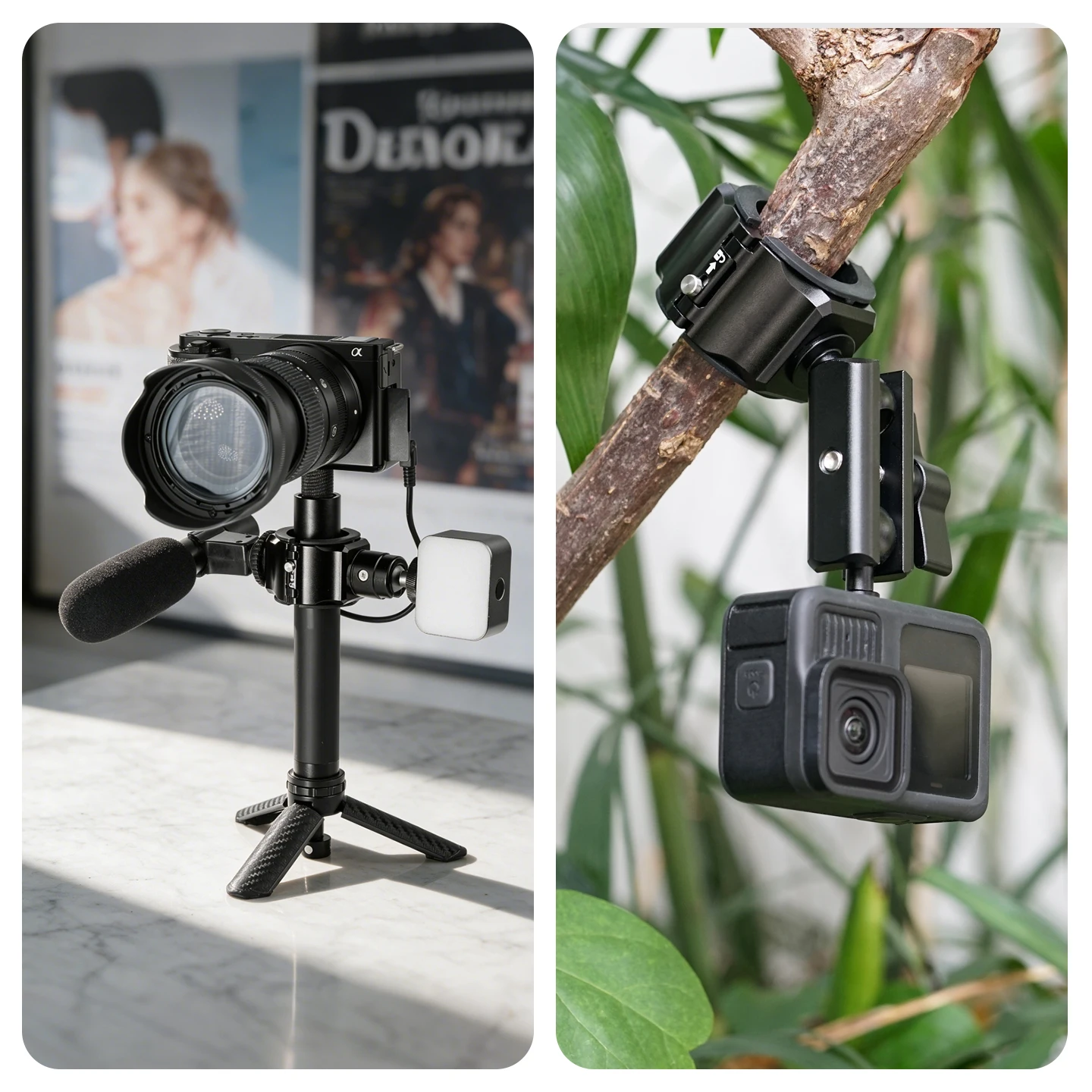 Schnellverschluss-Selfie-Stick-Halter Handgriff Stativhalterung 19-30mm Clip für Insta360 X5 GoPro 13 DJI Action 5 Pro Vlog POV Halterung – Detail 6