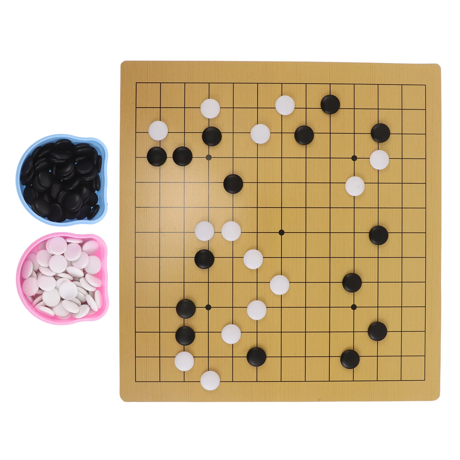 

Children Go Game Set Double-Sided 9x9 13x13 Bear Cartoon Board Portable Lightweight Strategy Game Beginner Travel Chess Kit