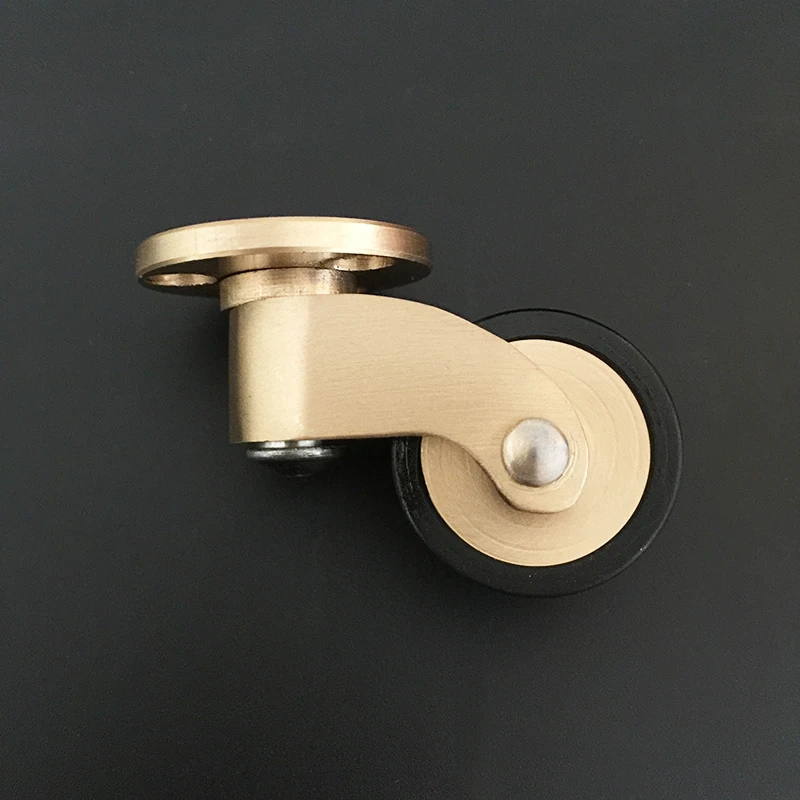 4PCS 1'' (25mm) Solid Brass/Brass+Rubber Casters Table Chair Couch Trolley Castors 360° Rotation Wheels Heavy Furniture Rollers