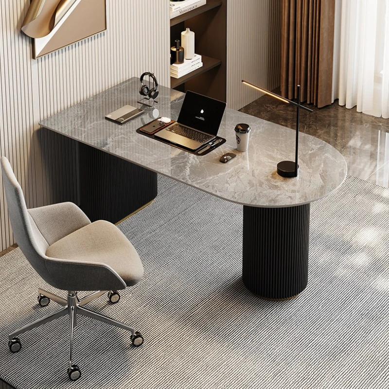 

Italian Minimalist Computer desk Light Luxury Slate Workbench office table Consultation mesa para computador office furniture