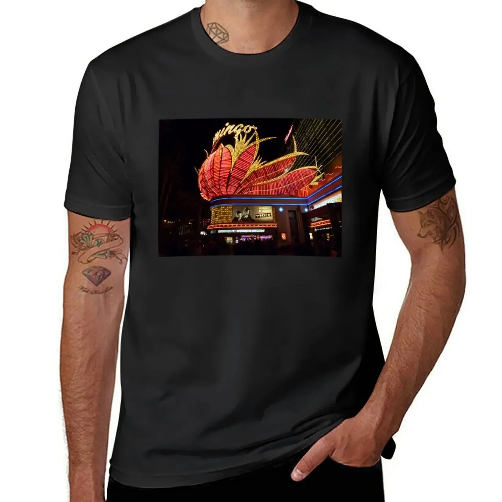 Las Vegas, The Flamingo at night. T-Shirt sweat vintage clothes Aesthetic clothing man clothes sweat shirts, men