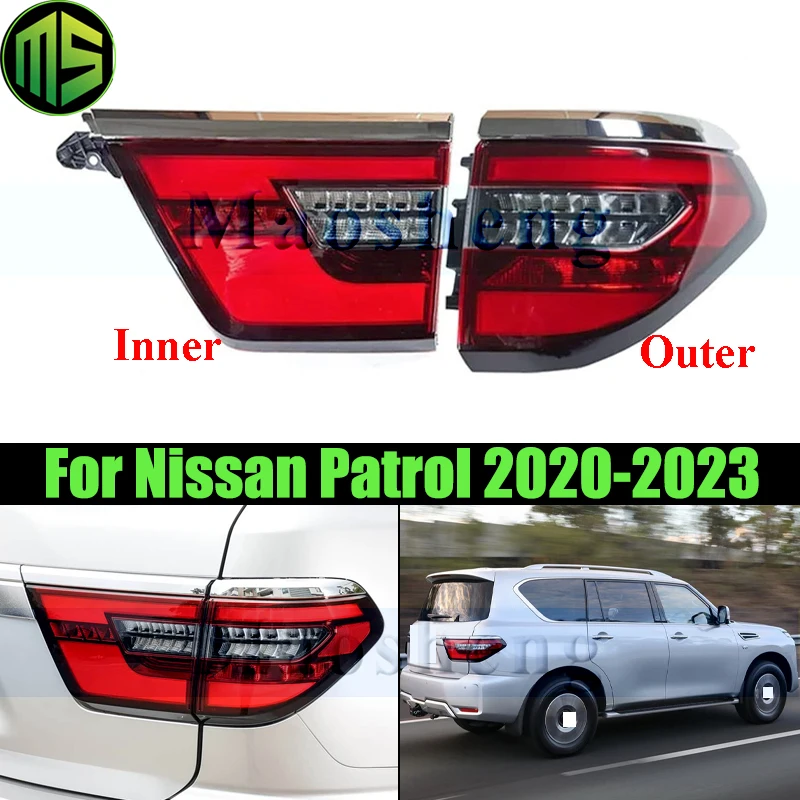 

Задний бампер Maosheng, задний фонарь для Nissan Patrol 2020-2023, задний фонарь, стоп-сигнал, задний фонарь поворота
