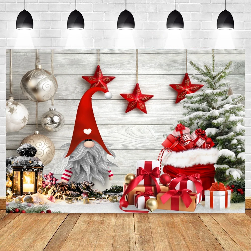 Christmas Glitter Wood Board Backdrop Rustic Wood Wall Xmas Tree Snowman Snowflake Bells Family Party Photography Background