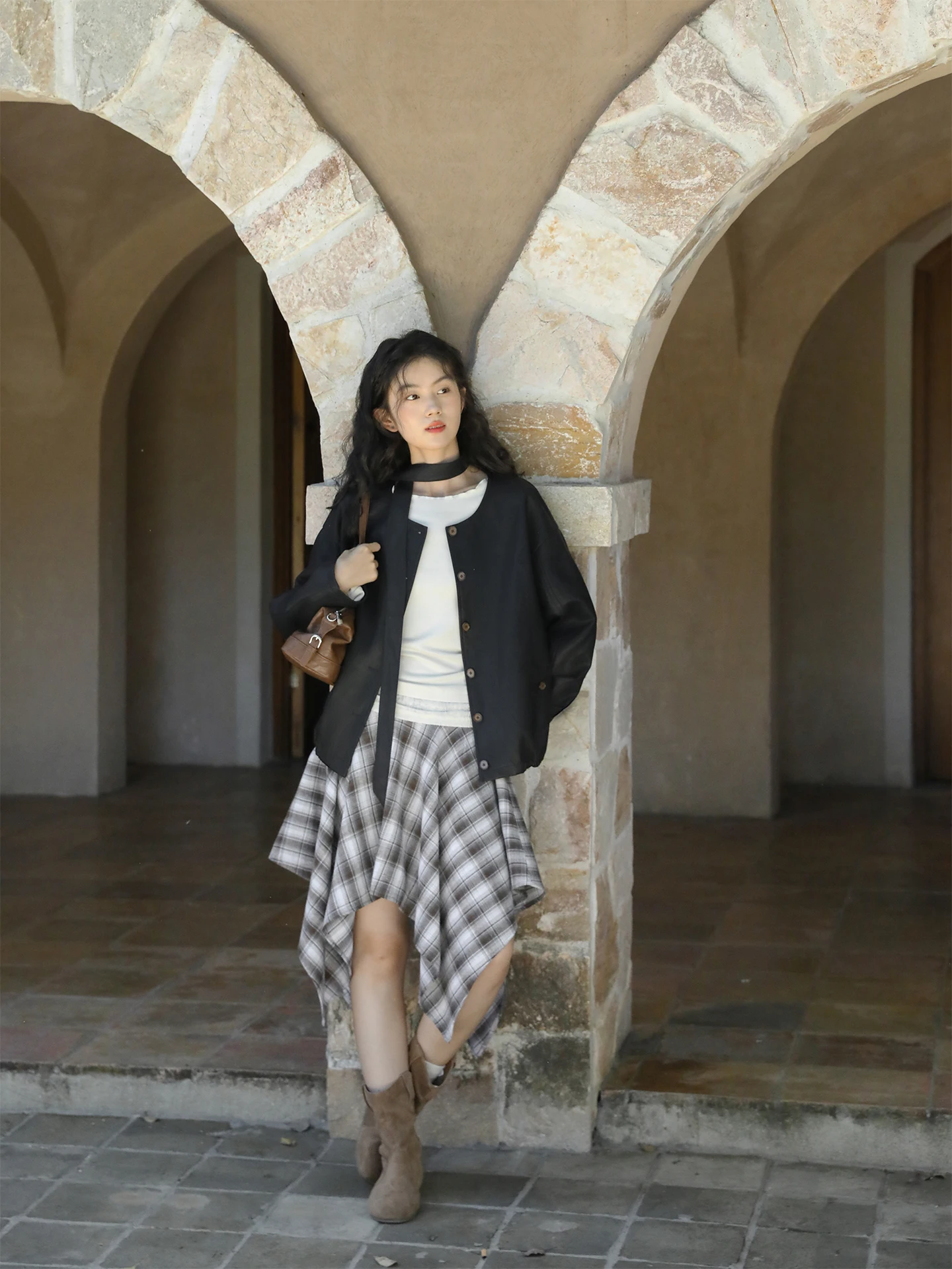 Nesoulum 캐주얼 PU 가죽 자켓 여성용 루즈 라운드 넥 디자인 봄 빈티지 블랙 가죽 코트 여성용 겉옷