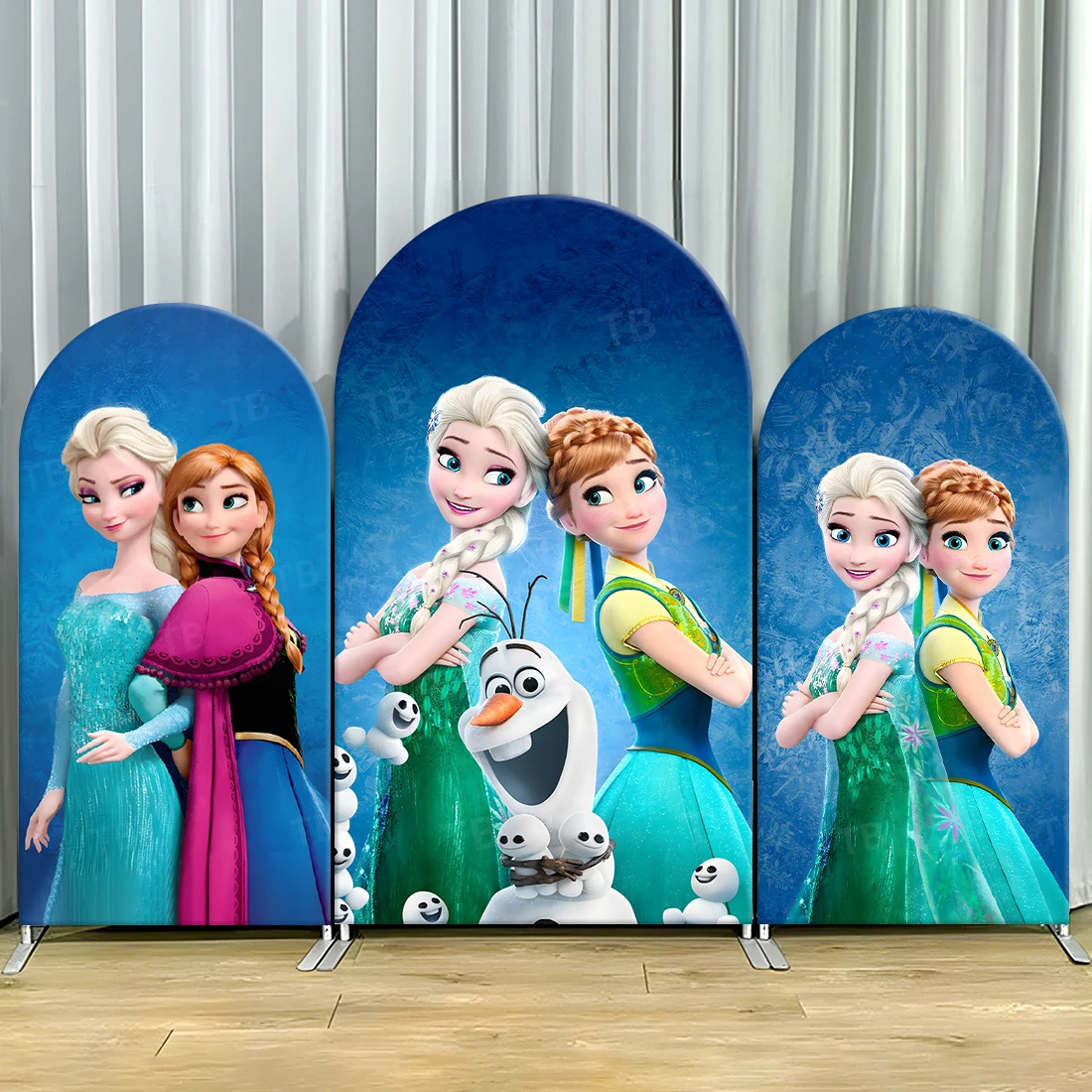 

TB Disney Princesses Elsa and Anna Arch Backdrop Cover for Girl Birthday Party Decor Photo Background Wall Baby Shower Supplies