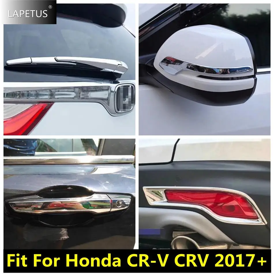 

Car Accessories Rear Fog Lights / Rearview Mirror Strip / Window Wiper / Handle Cover Trim For Honda CR-V CRV 2017 - 2020 Chrome