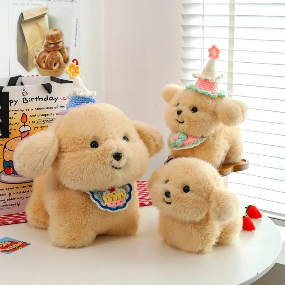 

Soft 20cm Plush Puppy Fluffy Anime Golden Retriever Plush Bib Dog Simulation Plush Doll Kid