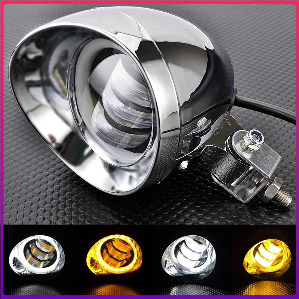 

Motorcycle LED Light Front Headlight Custom Spot Fog Light For Harley Touring Sportster XL 883 1200 48 Dyna Softail Cafe Racer
