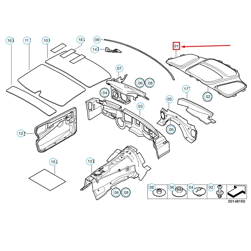 Car Front Engine Hood Insulation Cotton Pad For BMW E60 E61 525i 528i 530i 51487148208 Sound Heat Soundproof Heat Insulation Mat