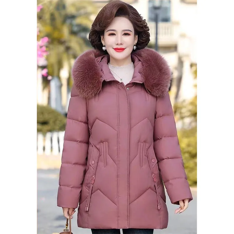 2025 New Women Parka Down Cotton-Padded Jacket Girl Medium Long Coat Cold-Resistant And Warm Winter Clothes Middle aged Jacket