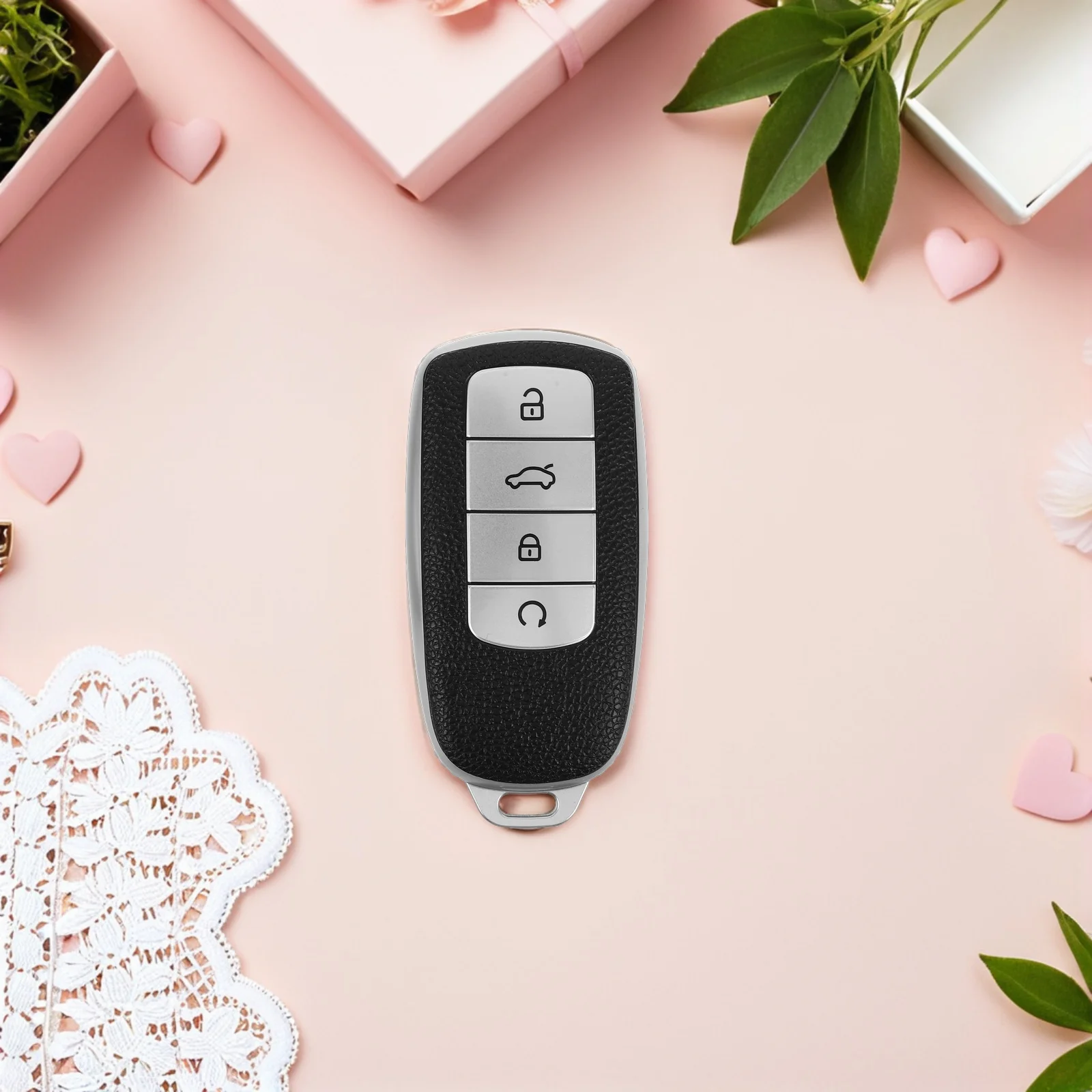 

2Pcs Car Key Cover Elegant Tpu Protective Sleeve Scratchproof Full Coverage Portable Key Fob Shell Compatible for Tiggo 8 Pro