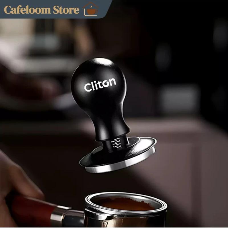 Cliton Spring Loaded Coffee Tamper Stainless Steel Constant Pressure Espresso Powder Press Tool For Barista Coffee Making