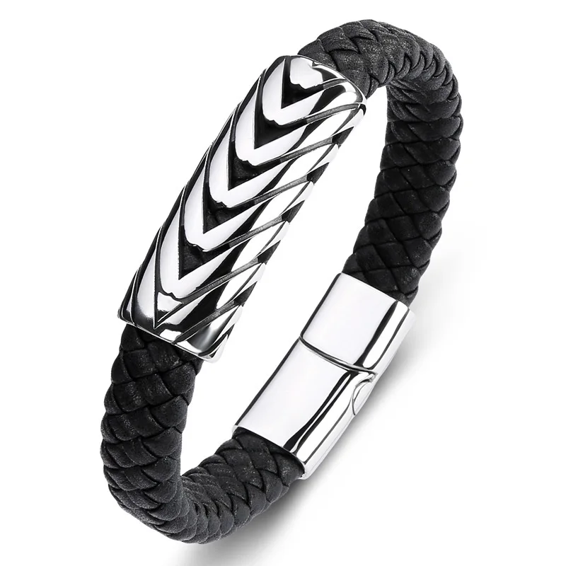 Personalized Stainless Steel Arrow Bracelet Stylish Versatile Leather Bracelets Fashion Retro Jewelry Accessory for Daily Wear