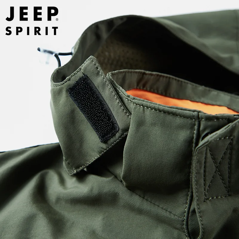 JEEP SPIRIT jacket men fashion casual  outerwear tooling hooded cotton material spring and autumn high quality clothes