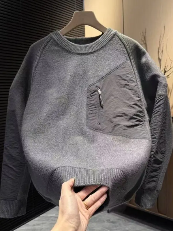 

Высококачественный тяжелый мужской круглый трикотаж Ne, повседневный, универсальный, модный, осенне-зимний, новый дизайн, длинный S...