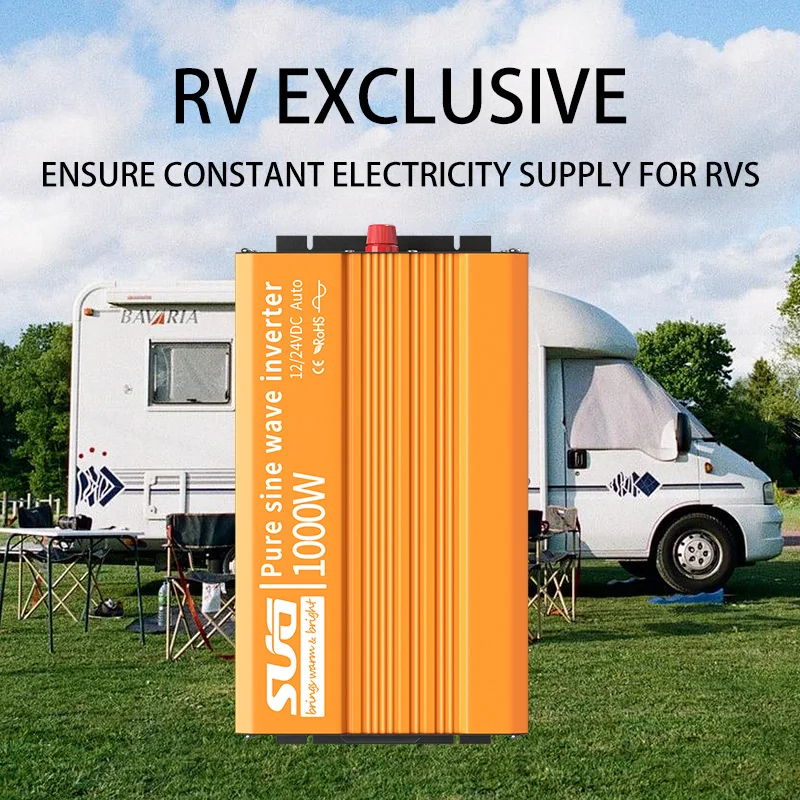 نقية شرط لموجة العاكس 12 فولت 220 فولت 50 هرتز 1000 واط 2000WDC إلى التيار المتناوب محول طاقة محمول سيارة الشمسية العاكس العالمي المقبس #3