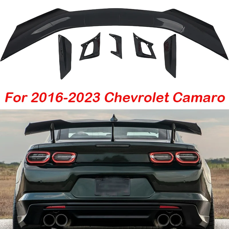 ZL1 1LE Style Gloss black/carbon fiber ABS Rear Trunk Lid Wing Spoiler Fit for 2016-2023 2017 2018 2019 2020 Chevrolet Camaro