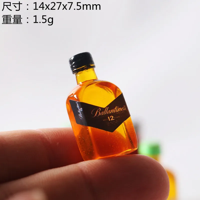 3pcs 1/12 Dollhouse Whiskey Ballantine Mini Liquor Beer Drink Miniature Food Play Shooting Props Hand DIY Home Decor Decoracion