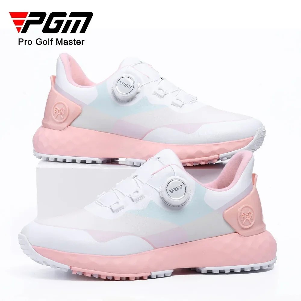 PGM Golf Shoes Women's Waterproof Shoes Knobs Laces Sports Shoes Anti slip Nails