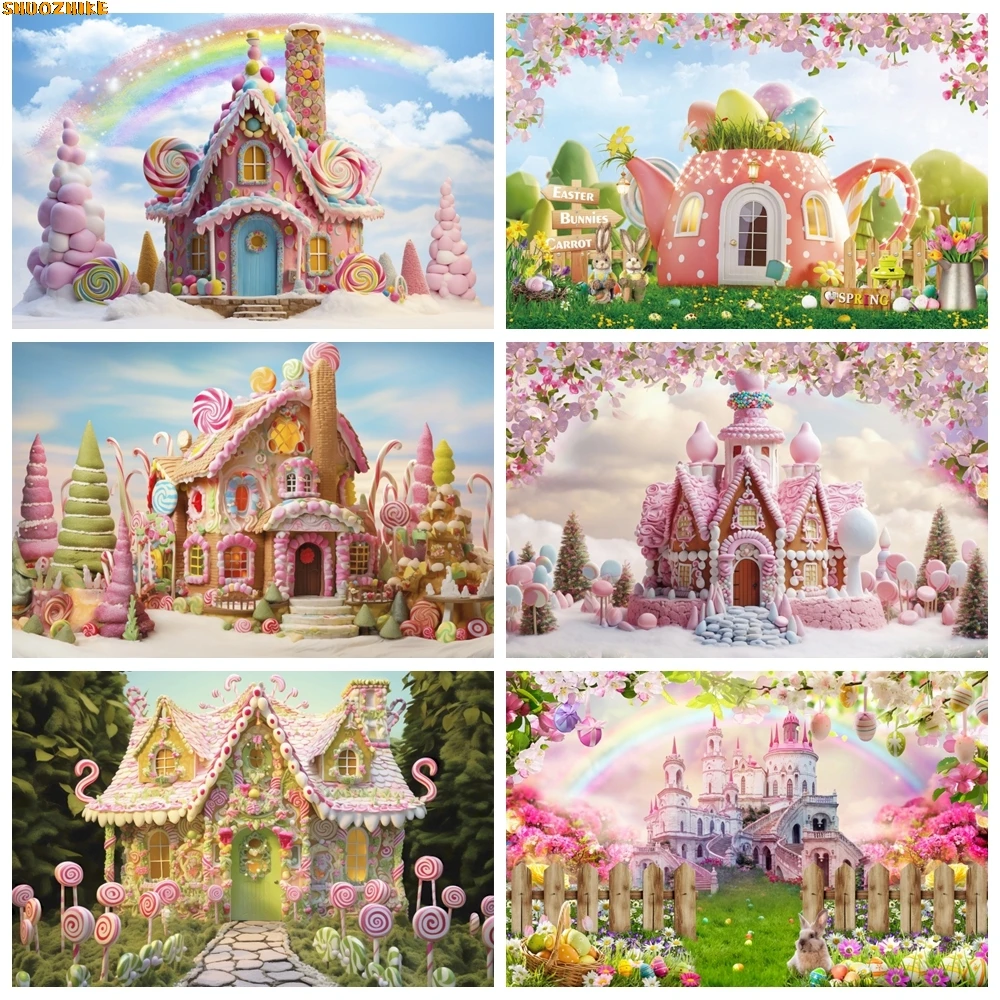 

Spring Dreamy Castle Photography Backdrops Flower Floral Girls Princess Birthday Party Decor Baby Shower Background Photo Studio