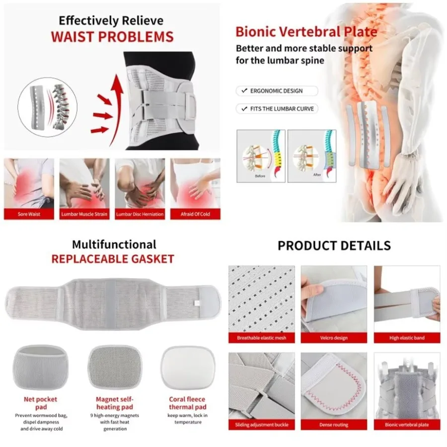 Upliftex Orthopedic Lumbar Support Back Belt With Magnets