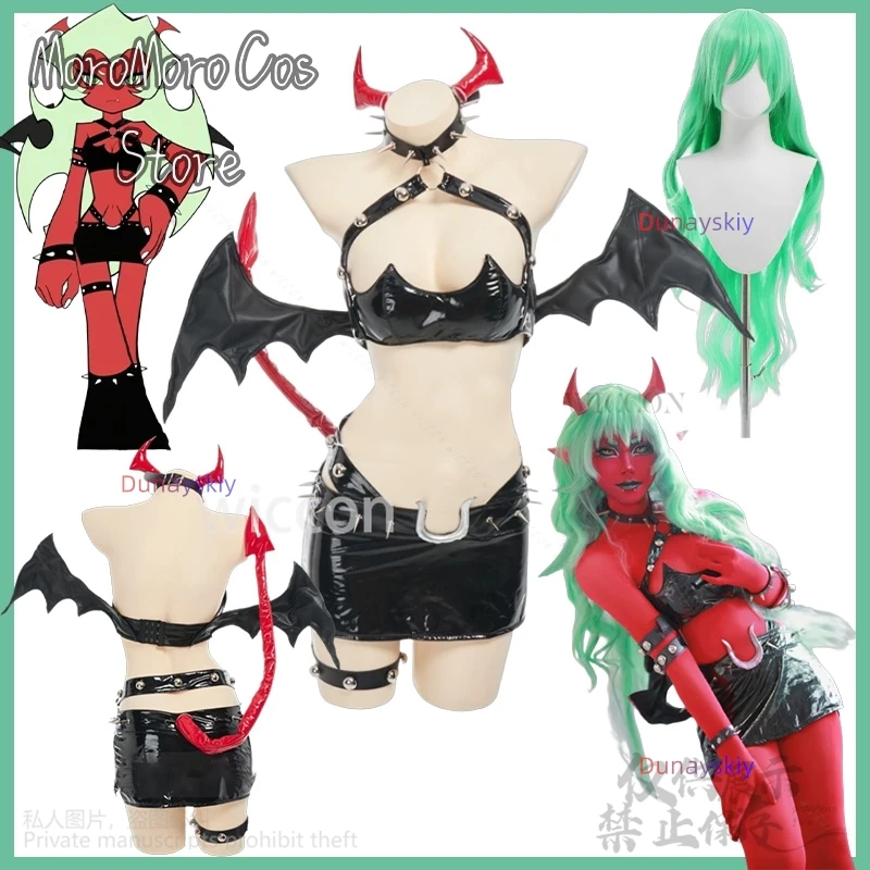 

Anime PANTY & STOCKING With GARTERBELT Cosplay Scanty Costume Nightclub Queen Patent Leather Demon Sexy PU Tight Suit Halloween