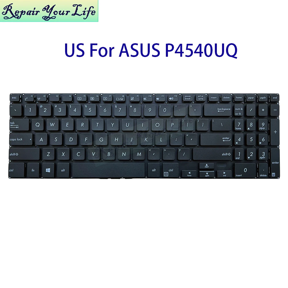 US English Keyboard For ASUS ASUSPRO P4540UQ P4540 0KNX0-6100US00 Notebook Teclado NO Backlit Black Keycaps Replace Keyboards