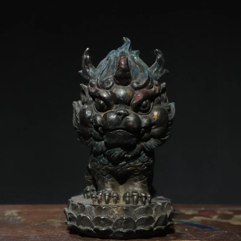 Hand-Carved Premium Brass Unicorn PiXiu Kirin Statue - 6.3