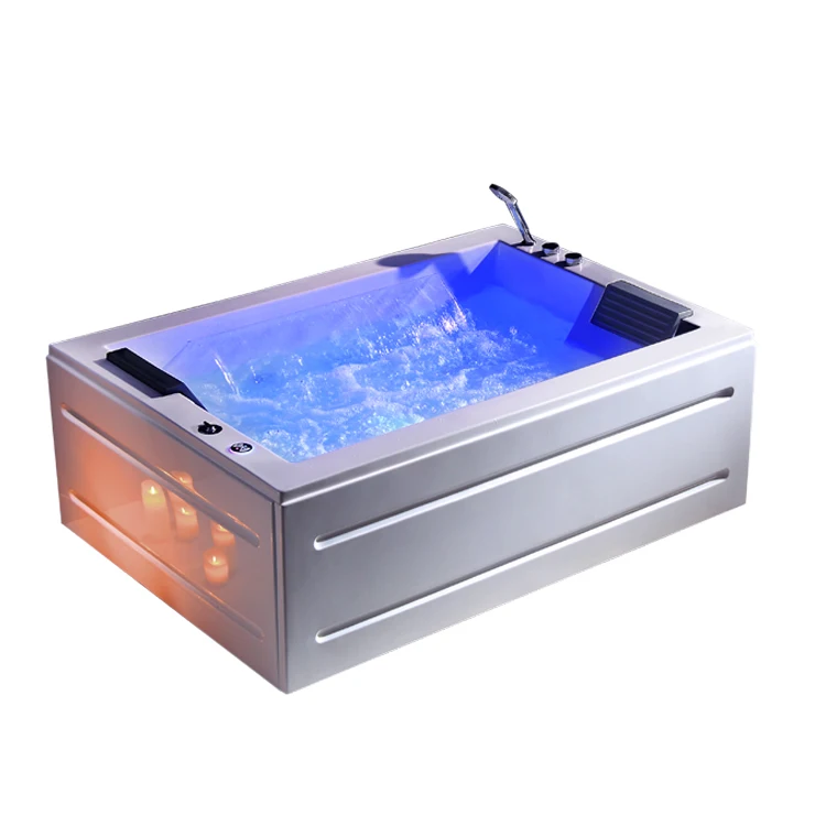 Luxury acrylic massage whirlpool bathtub 2 person free standing bath tub