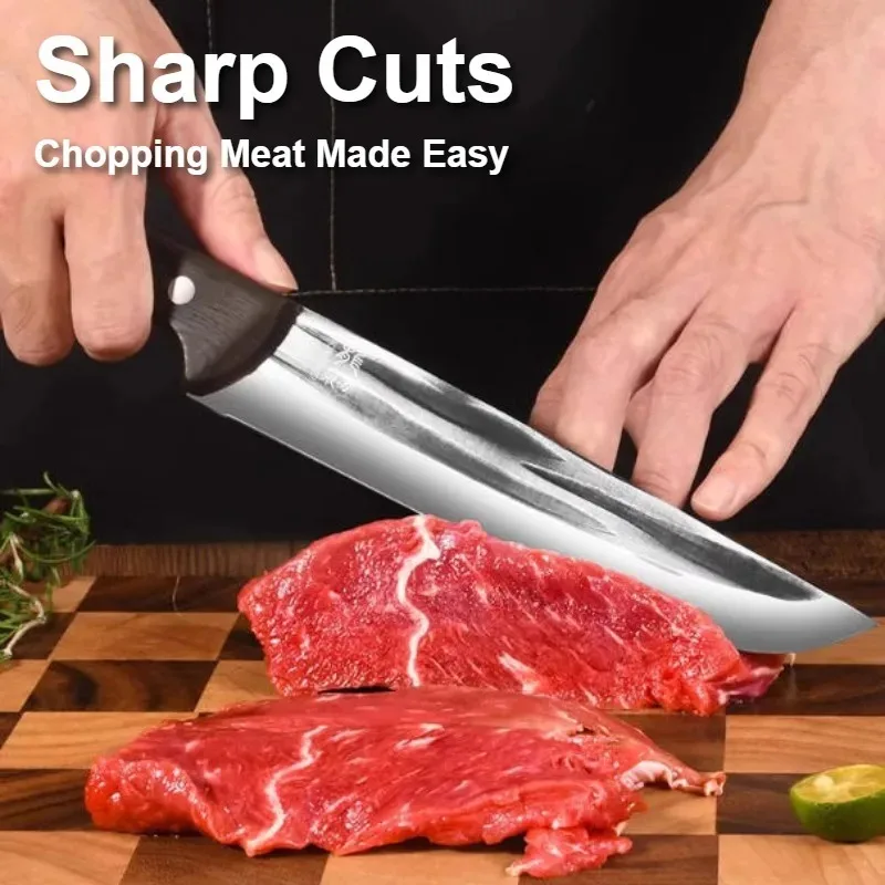 Longquan forging bone cutting knife, pig slaughtering knife, specialized slaughtering knife, sheepskin peeling knife, commercial